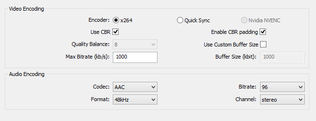 Best settings to record with obs