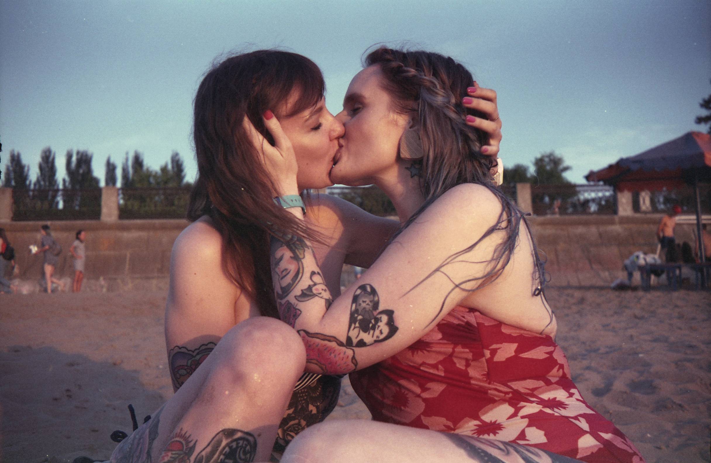 Girls kissing girls photo